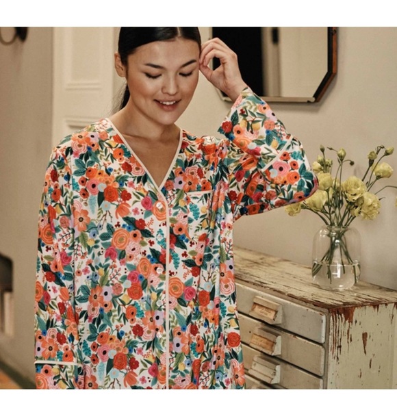 Summersalt Rifle Paper Co / cloud 9 garden party / sleep shirt / recycled / 2XL - Picture 2 of 10